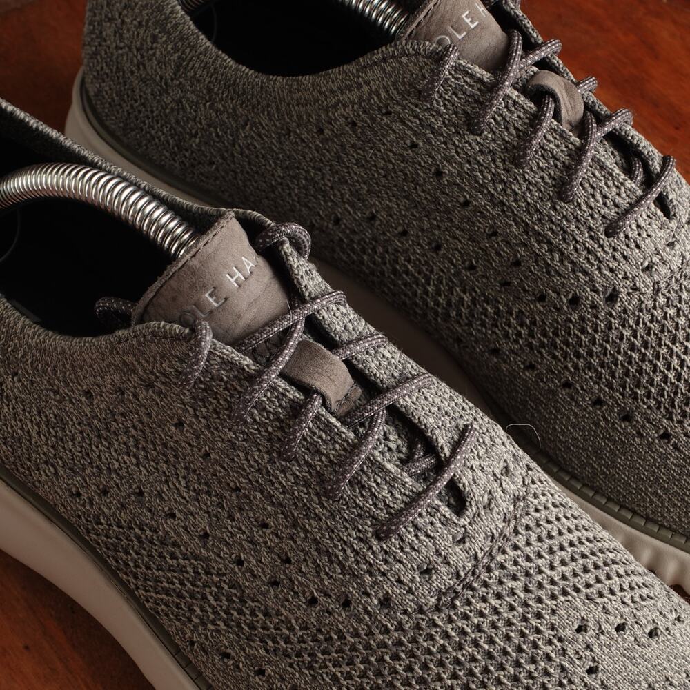 Cole Haan Oxfords Mens SZ 10M Gray Zerogrand Stitchlite Knit Dress‎ Shoes C35109 - Picture 5 of 13